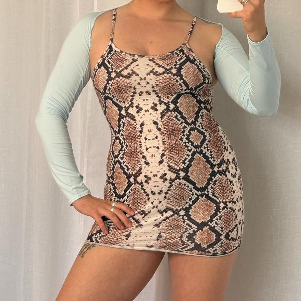 ✧ snake print bodycon mini dress ✧